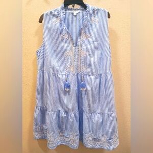 Crown & Ivy 100% Cotton Sleeveless Dress. Size 1X. NWOT